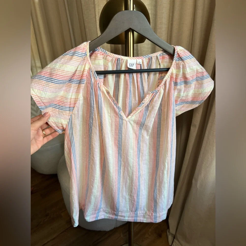 GAP Rainbow Striped blouse | Large - Picture 2 of 6